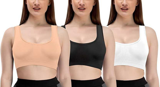 😍COMFORTABLE FRONT CLOSURE STYLISH WOMEN'S COTTON SOLID NON PADDED AIR BRA😍 [🔥BUY 1 GET 2 FREE🔥]